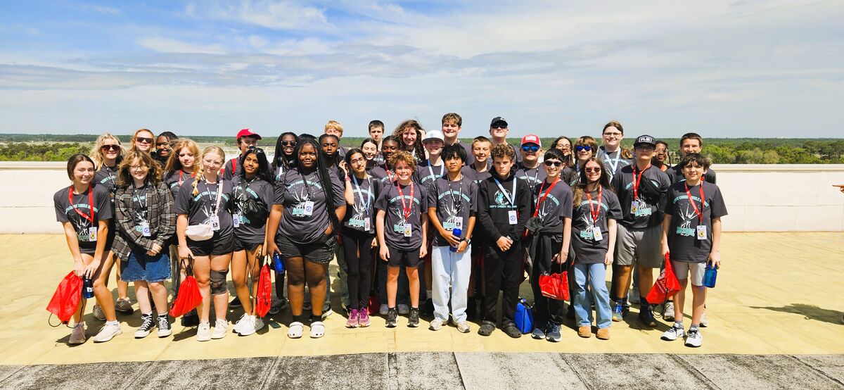 A picture of students visiting the National Flight Academy