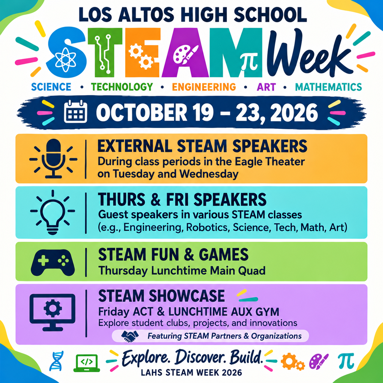 STEAM WEEK is October 19 - 23!