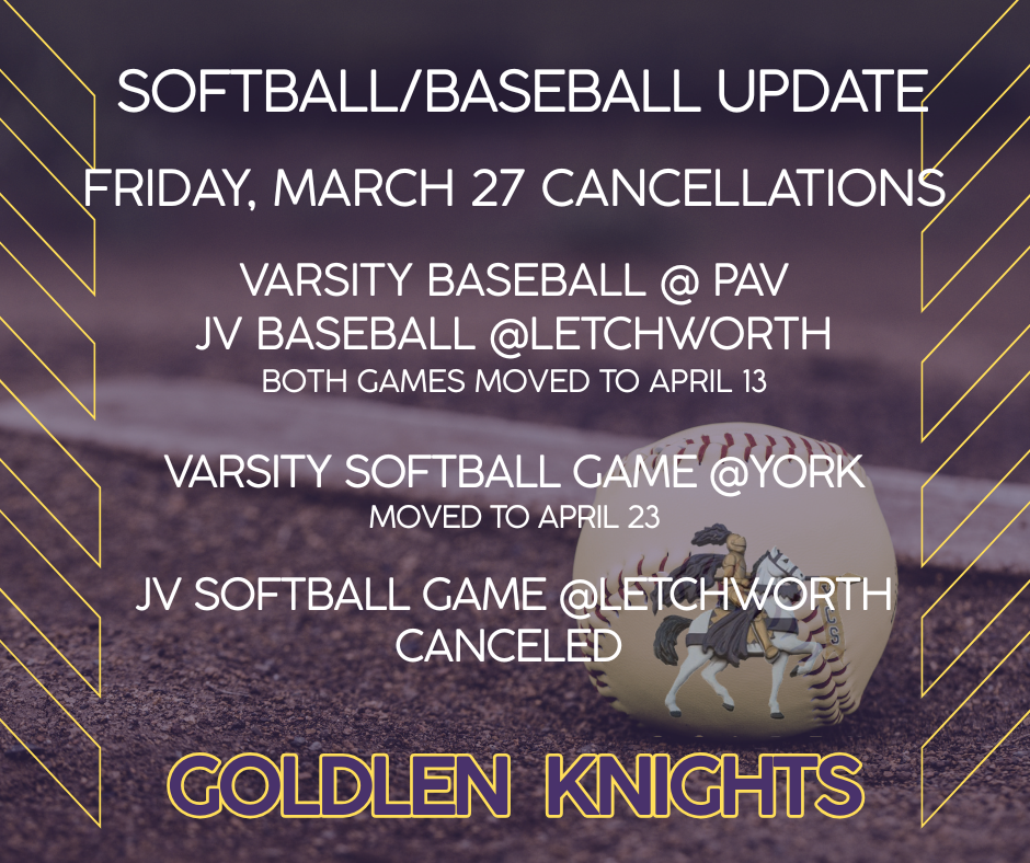 March 27 game cancellations