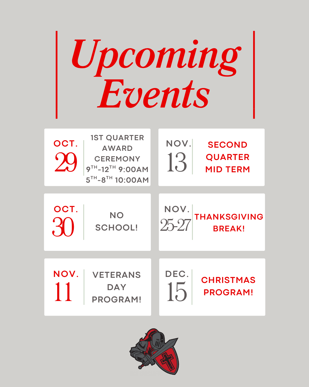 Upcoming Events at HCA!