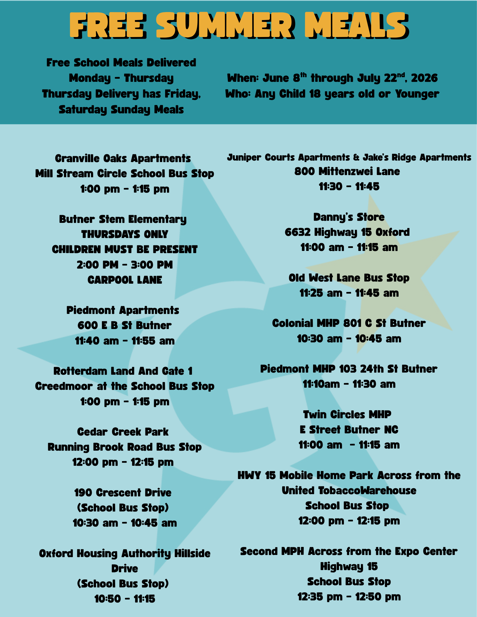 FREE Summer Meals
