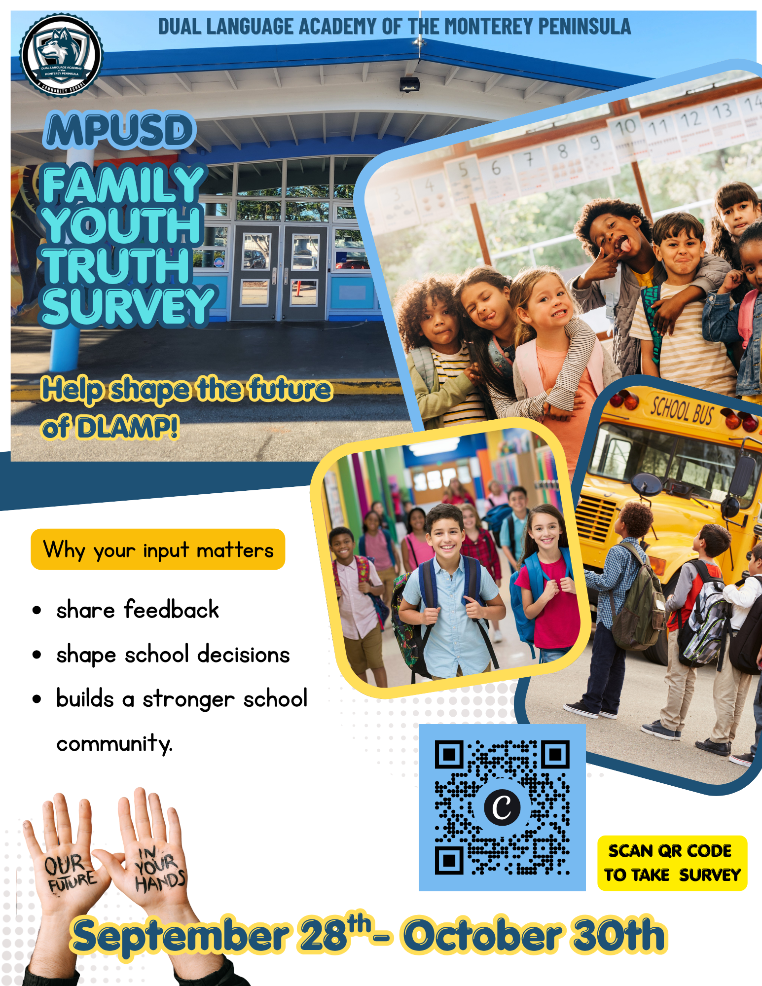 📣 We Want Your Feedback! Please Take the YouthTruth Family Survey Today 📣¡Queremos tu opinión! Participa en la encuesta familiar de YouthTruth.