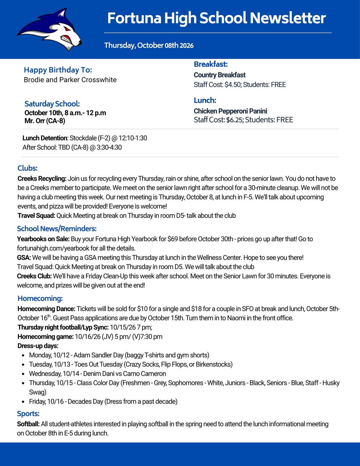 Bulletin 10/08/2026