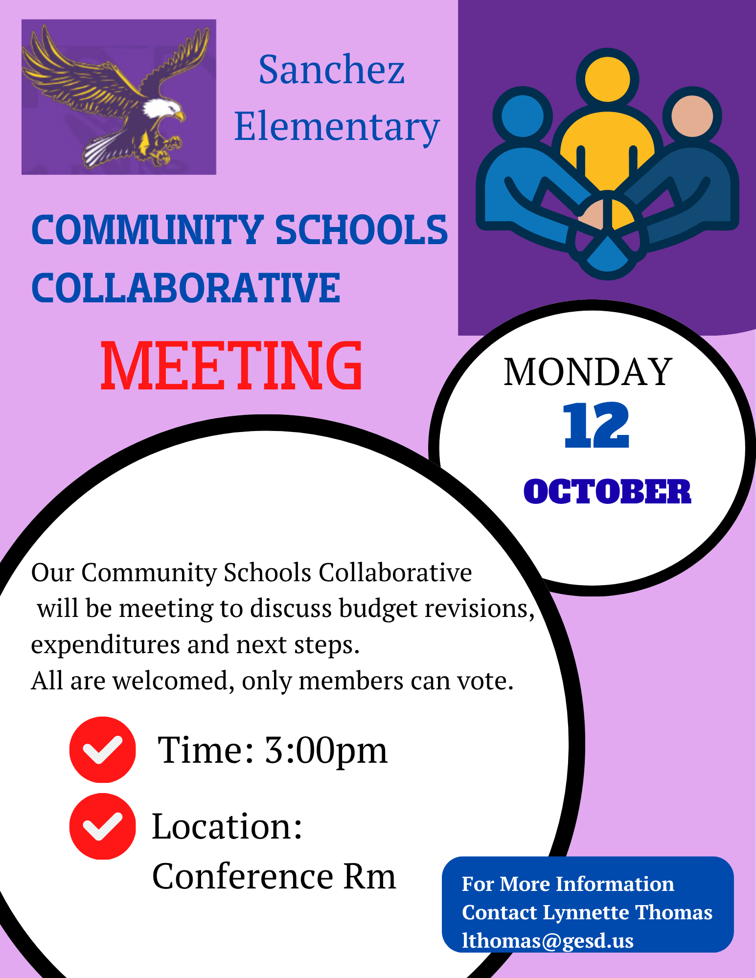 Sanchez Community Schools Collaborative Team Meeting  10/12/2026