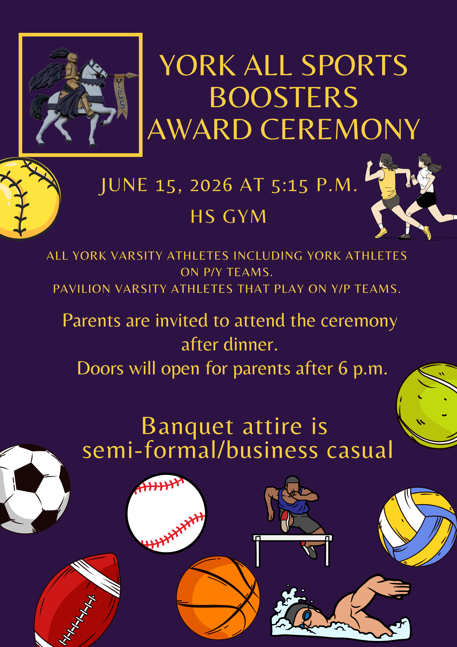 York All Sports Boosters Awards Banquet